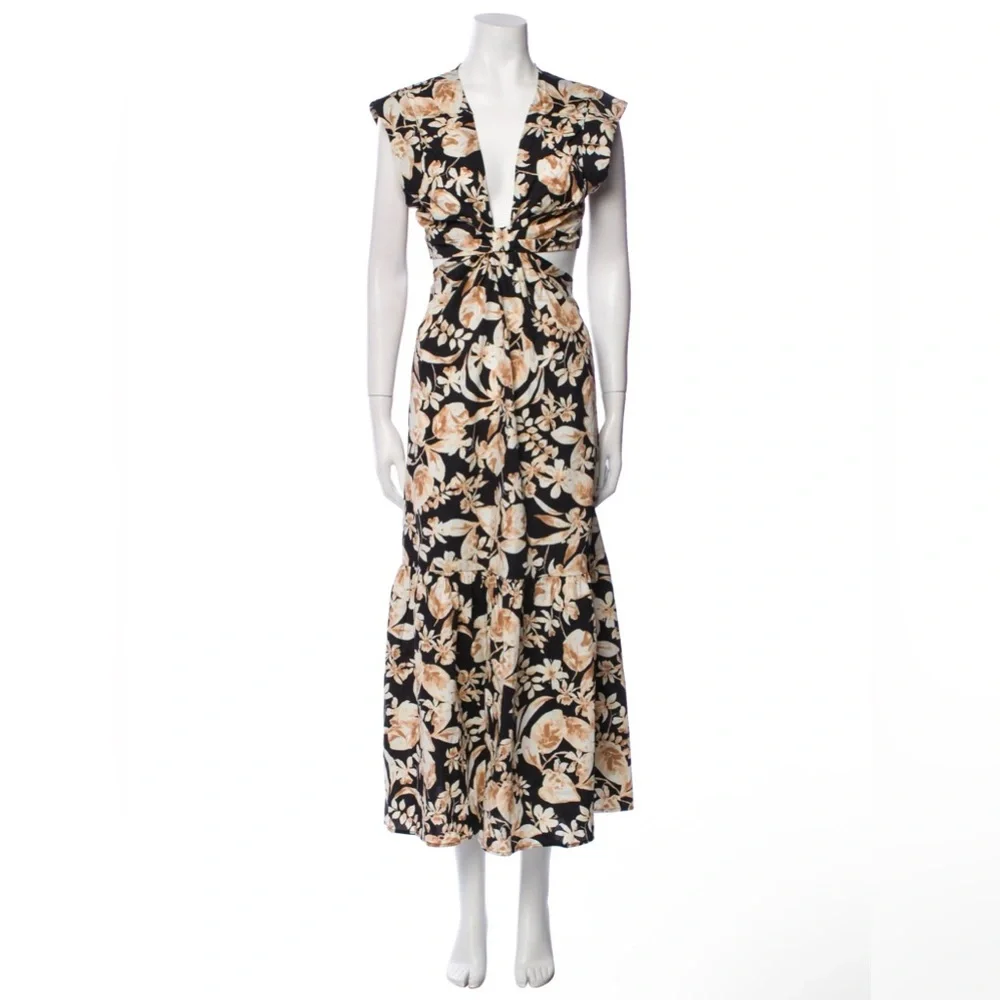 Jason Wu‎ Floral Open Back Maxi Dress